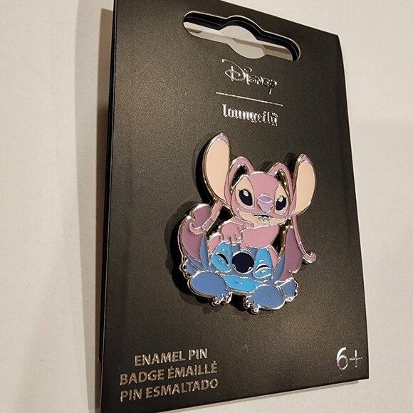 Loungefly Disney Lilo & Stitch Angel and Stitch Squish Enamel Pin NEW - Picture 3 of 10